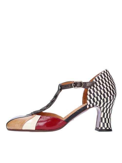 PRITA CHIE MIHARA shiny leather pump with vinyl-effect geometric print back CHIE MIHARA | PRITA MASERATINERO-MARRONE-BEIGE-ROSSO